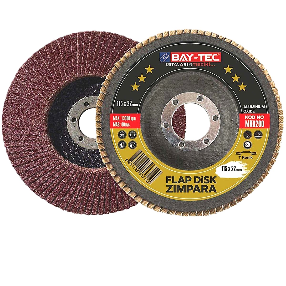 BAY-TEC FLAP DİSK ZIMPARA 40 KUM 115MM